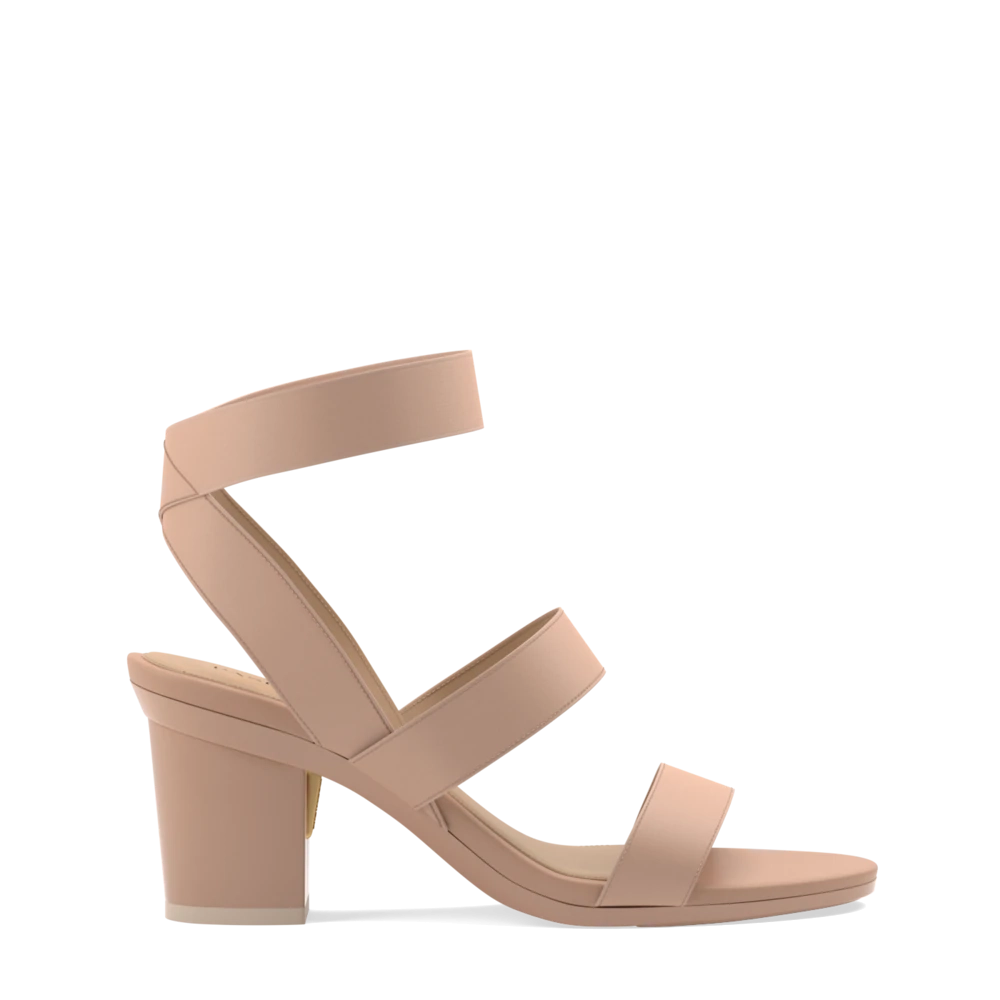 The Adrianna - Latte   Block Heel Kit 3 Latte