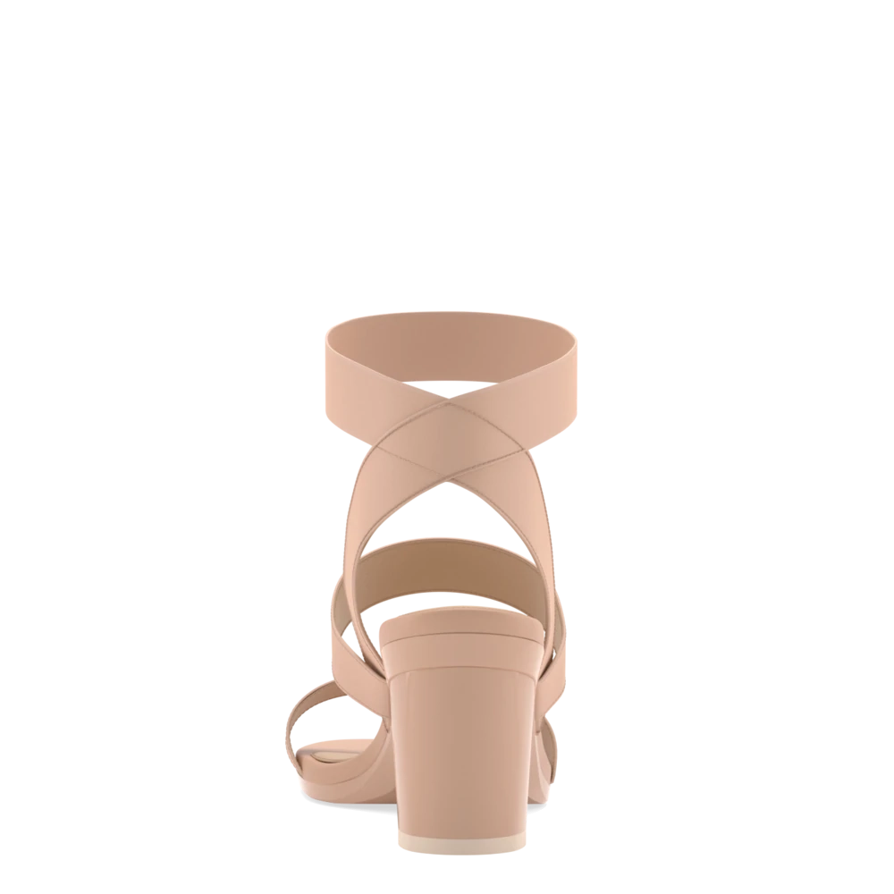 The Adrianna - Latte   Block Heel Kit 3 Latte