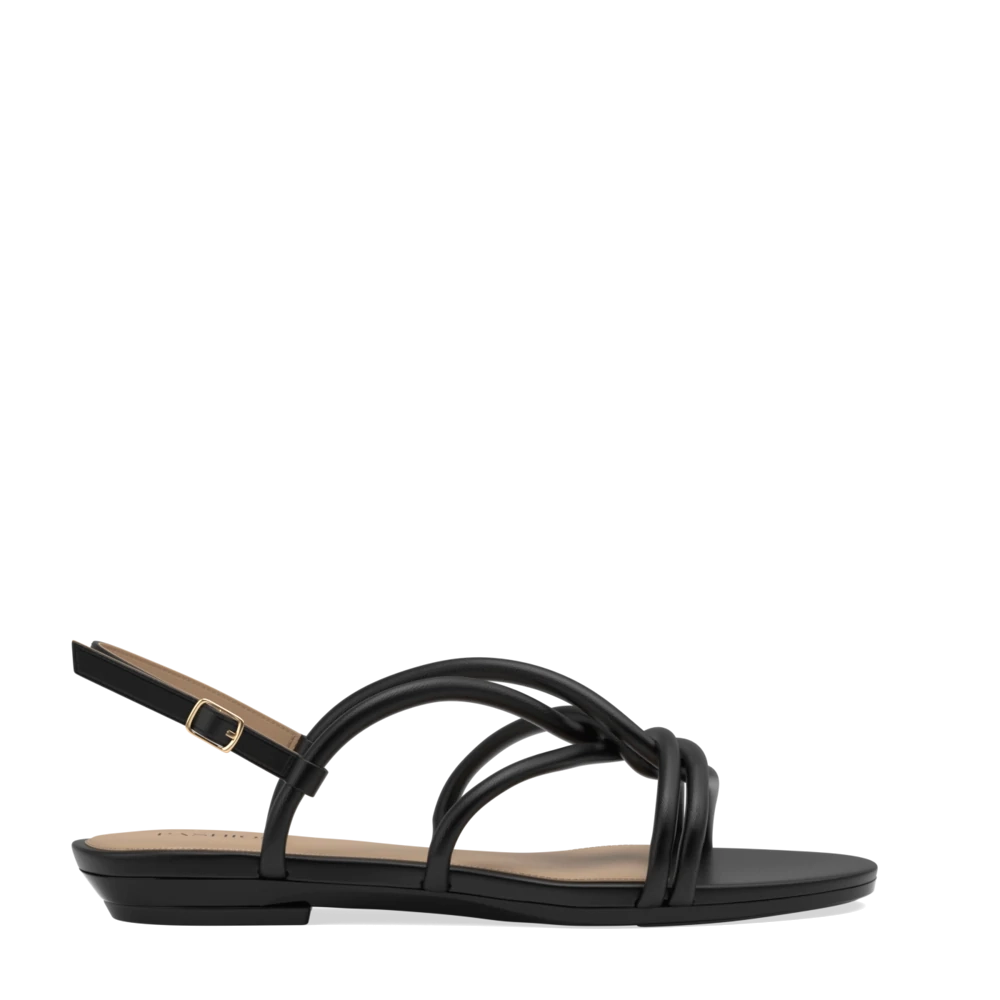 The Capri - Coal Vegan Leather Flat