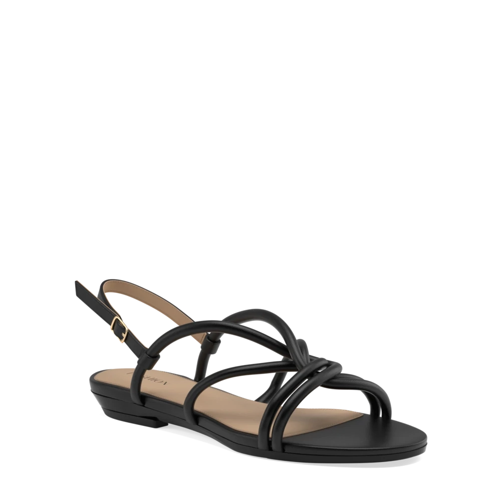 The Capri - Coal Vegan Leather Flat