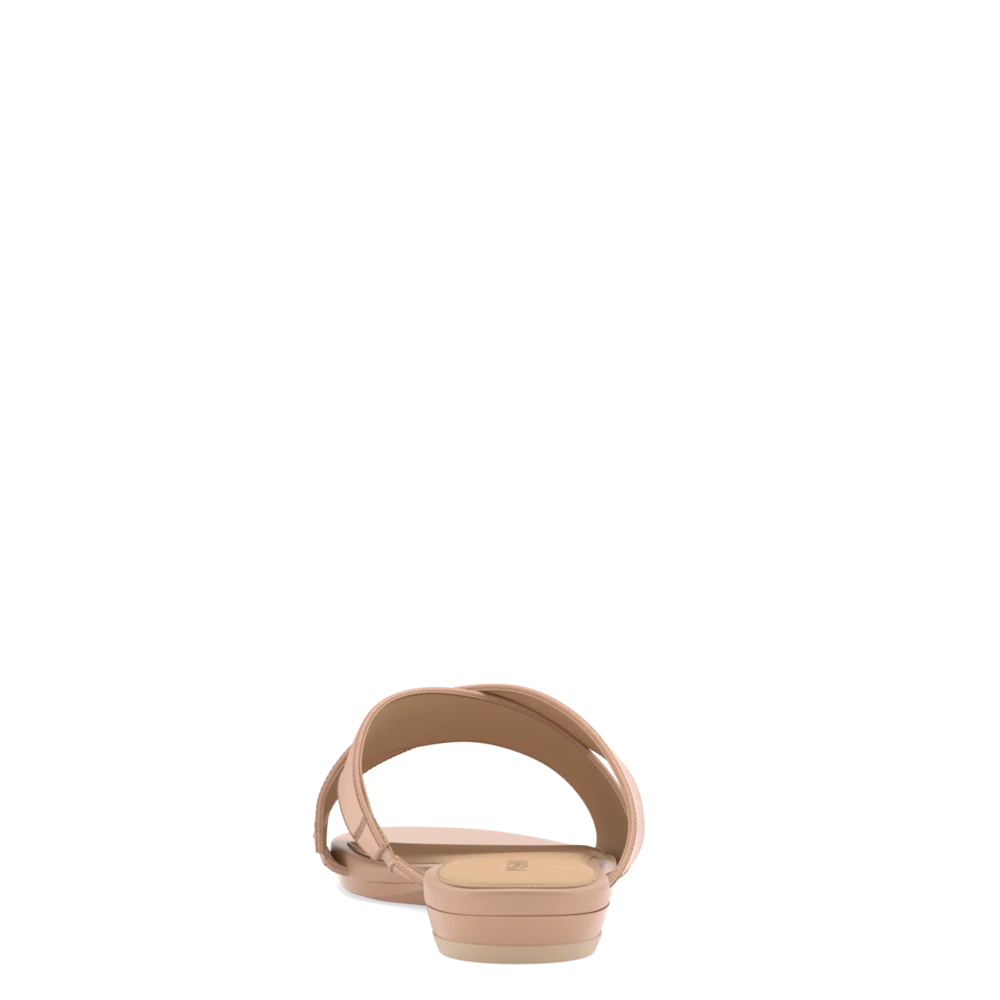 The Crissy Cross Slide Flat - Latte Knit - FINAL SALE