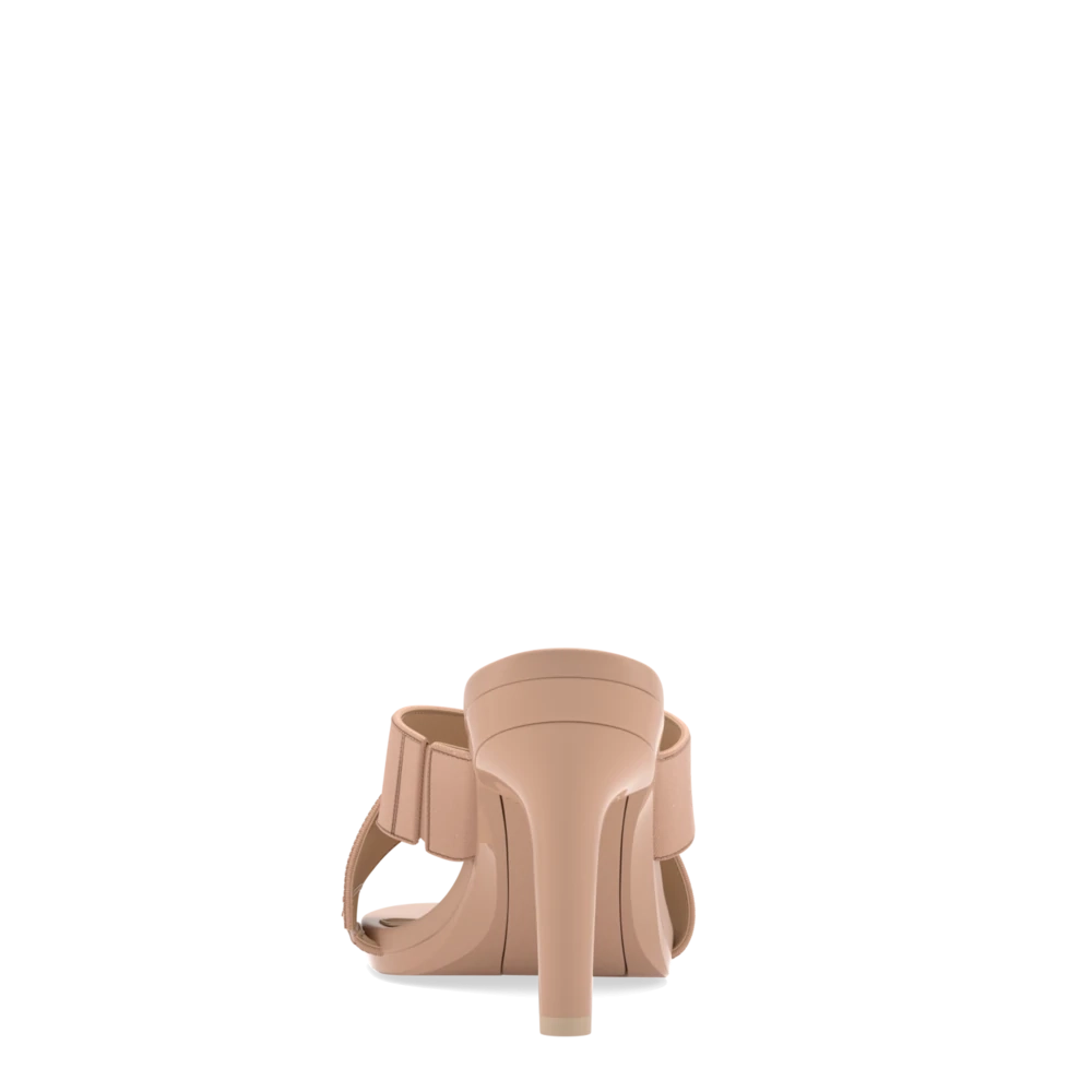 The Crissy Cross Slide - Latte Knit 4 Stiletto - FINAL SALE