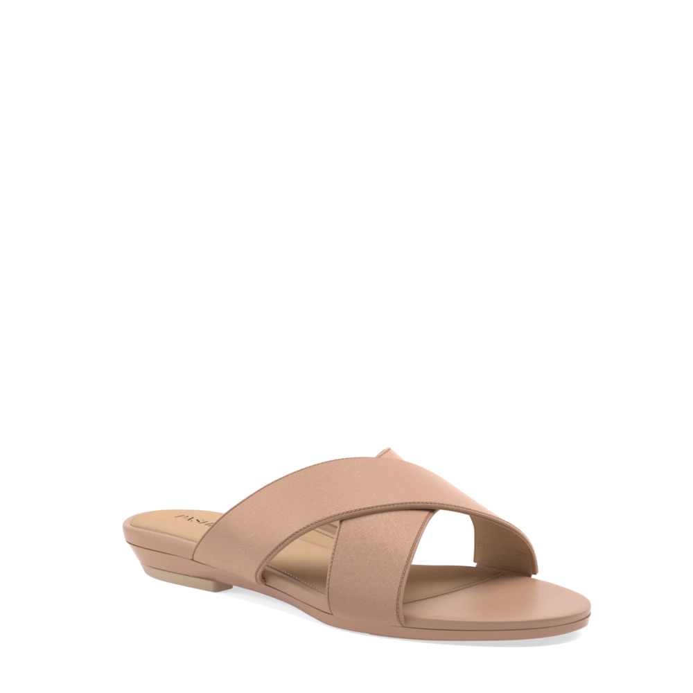 The Crissy Cross Slide - Latte Knit 4 Stiletto - FINAL SALE