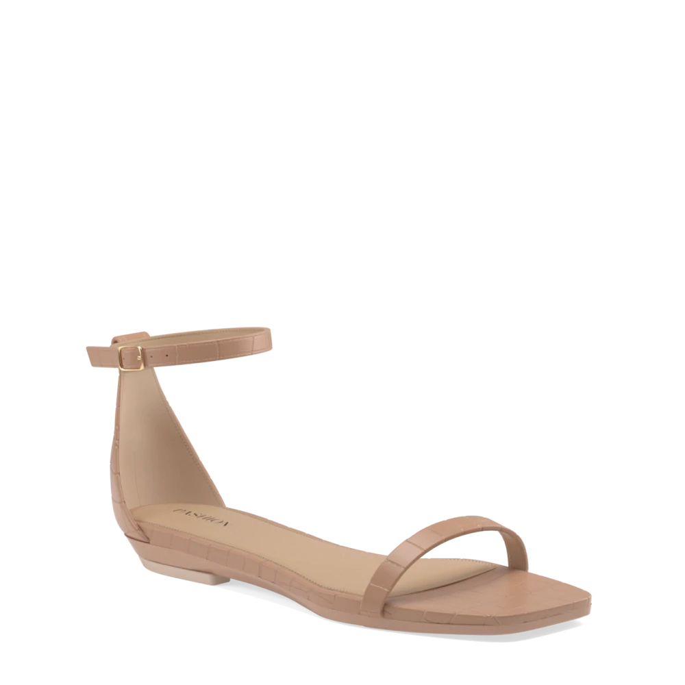 The Gigi - Latte Crocodile Flat