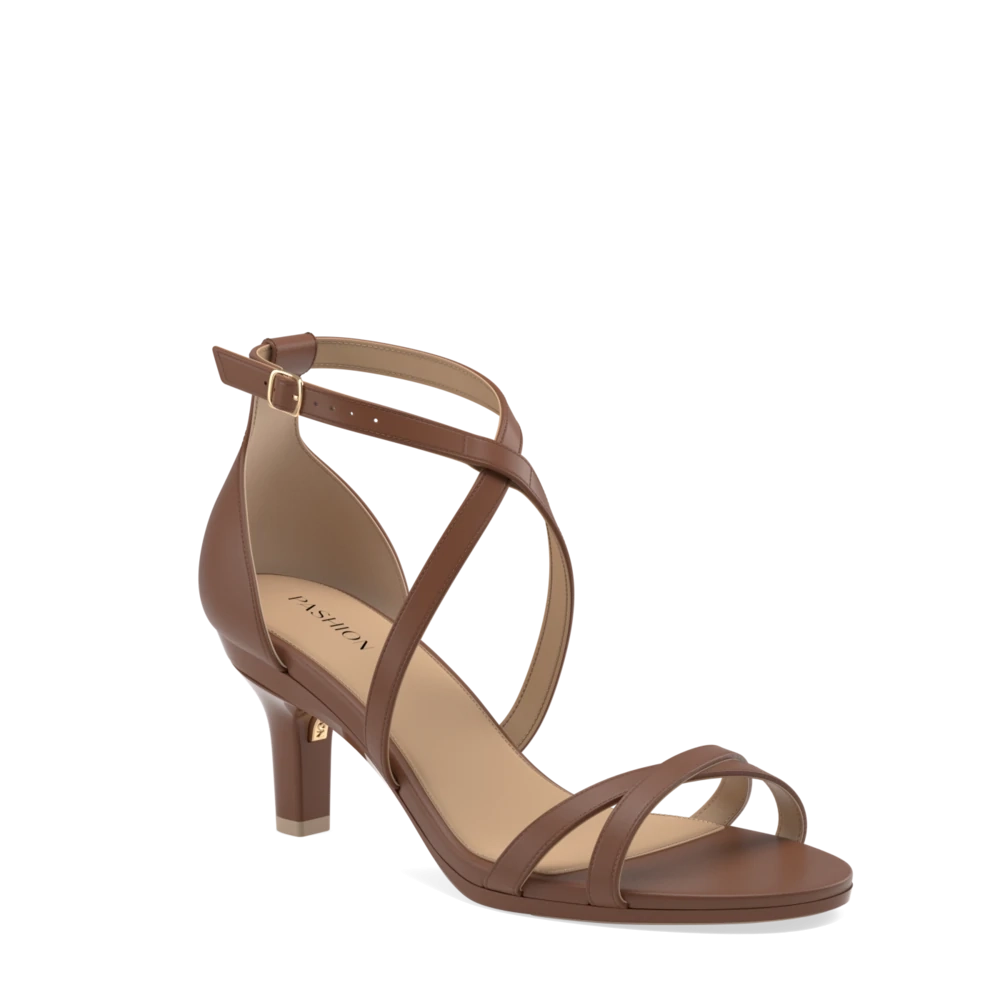 The Sandy - Walnut Leather 3 Stiletto