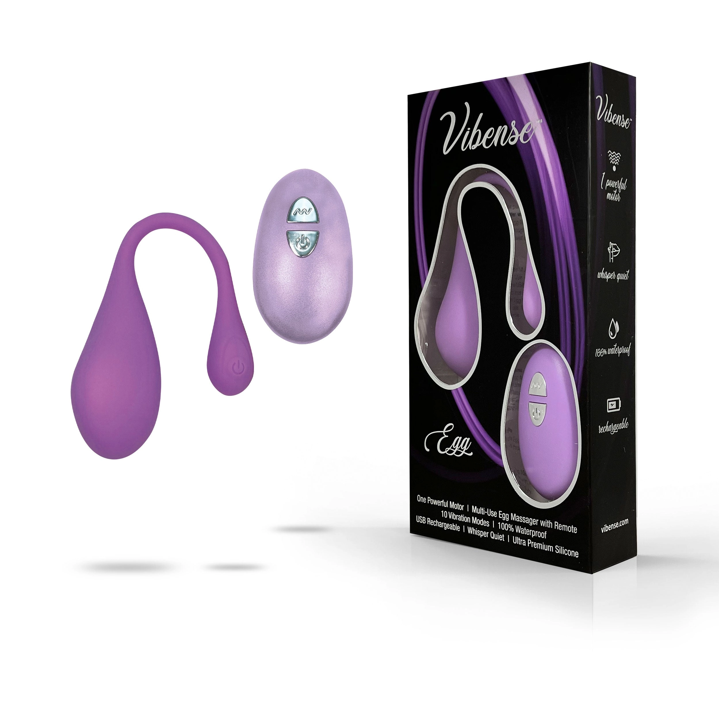 THE VIBENSE PLEASURE EGG MASSAGER WITH REMOTE - Purple