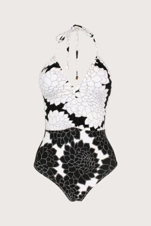 TIDE HALTER ONE-PIECE SWIMSUIT