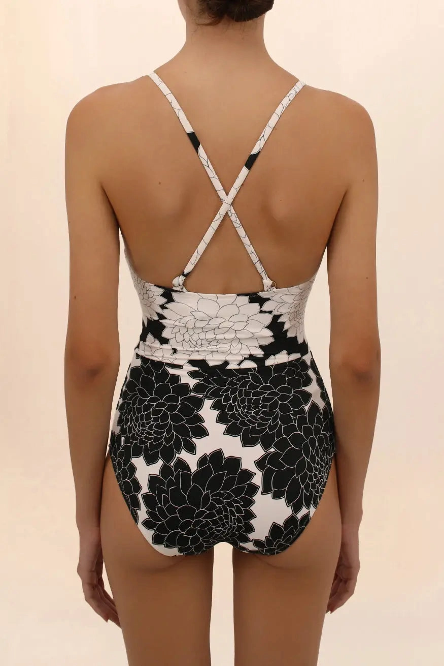 TIDE HALTER ONE-PIECE SWIMSUIT