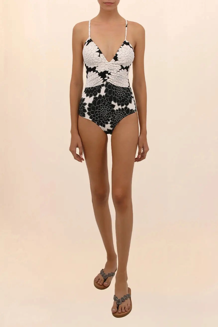 TIDE HALTER ONE-PIECE SWIMSUIT