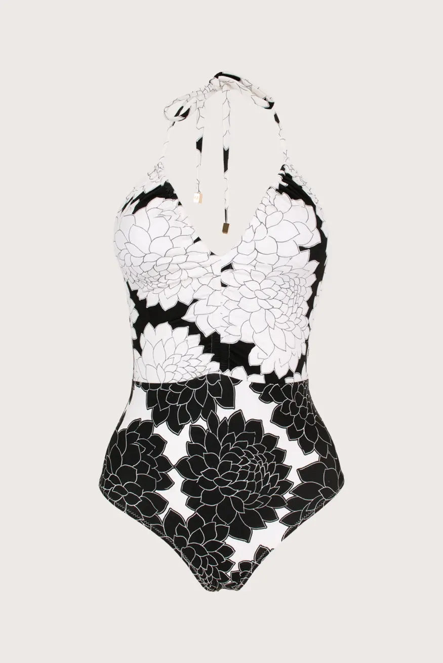 TIDE HALTER ONE-PIECE SWIMSUIT