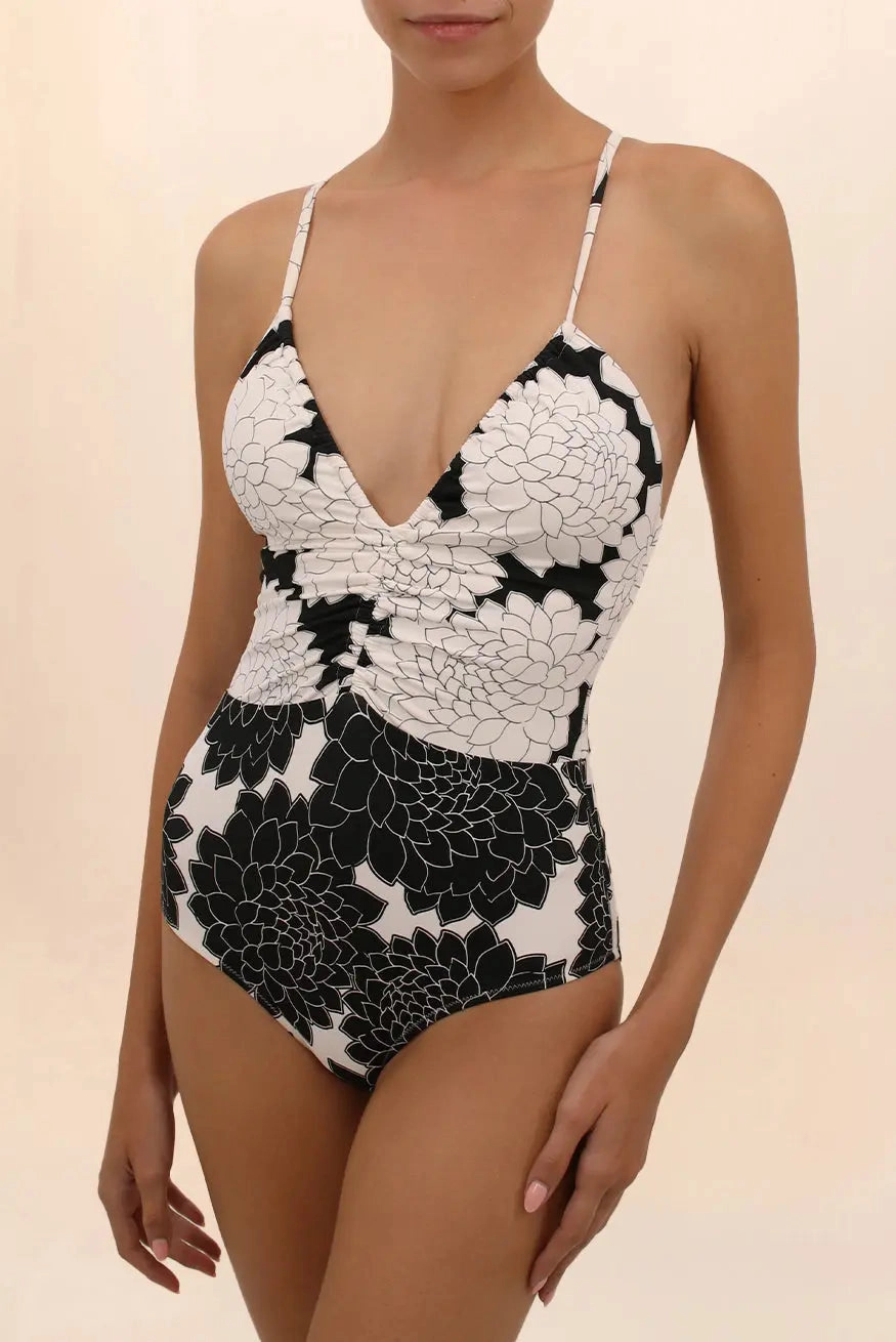 TIDE HALTER ONE-PIECE SWIMSUIT
