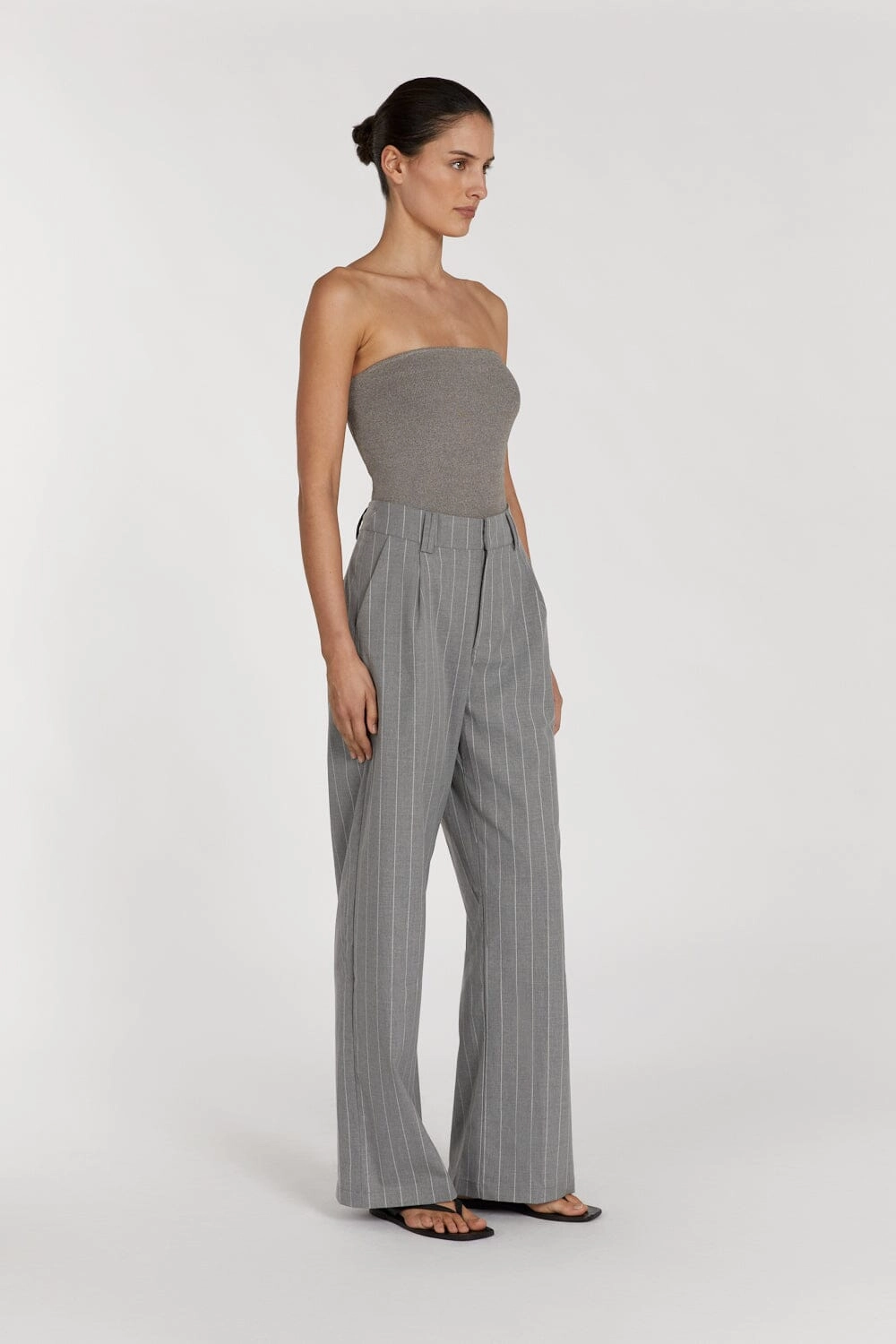 VERA SMOKE KNIT BANDEAU TOP