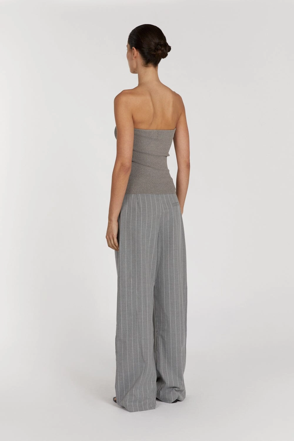 VERA SMOKE KNIT BANDEAU TOP