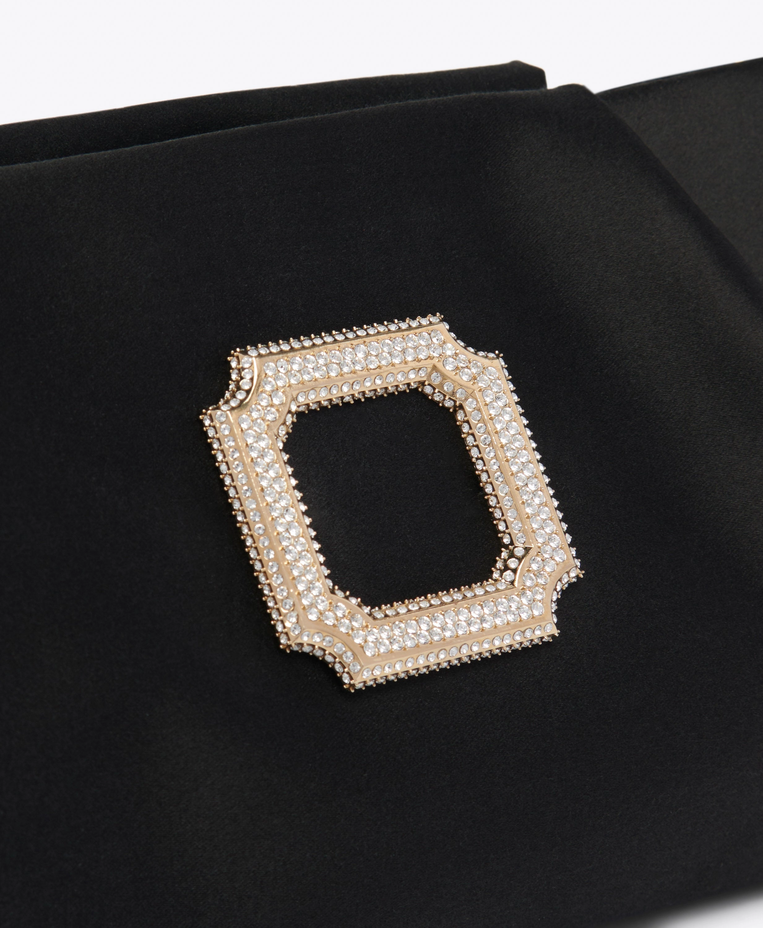 Vittoria Black Satin Clutch Bag