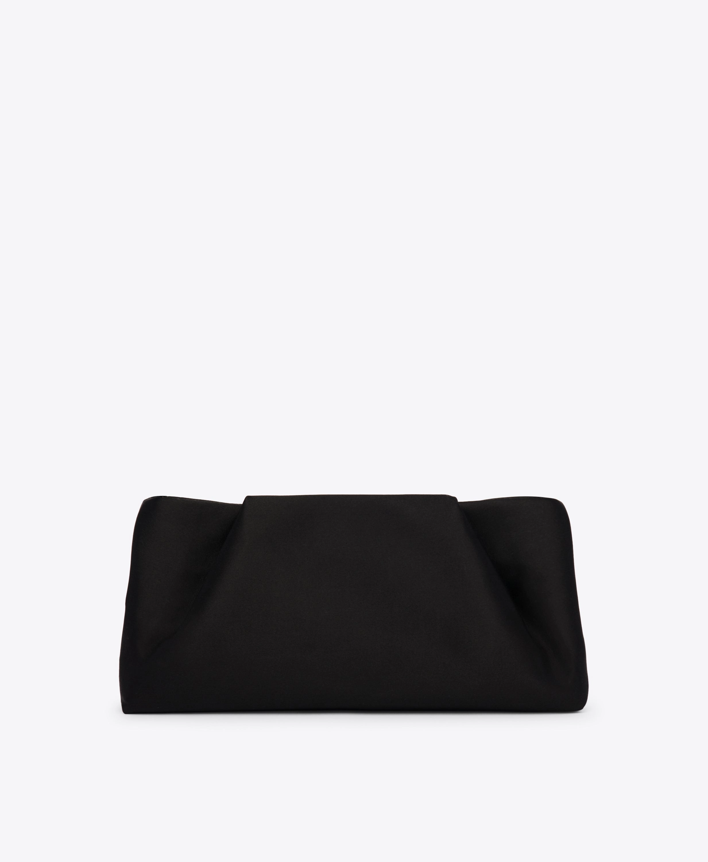 Vittoria Black Satin Clutch Bag