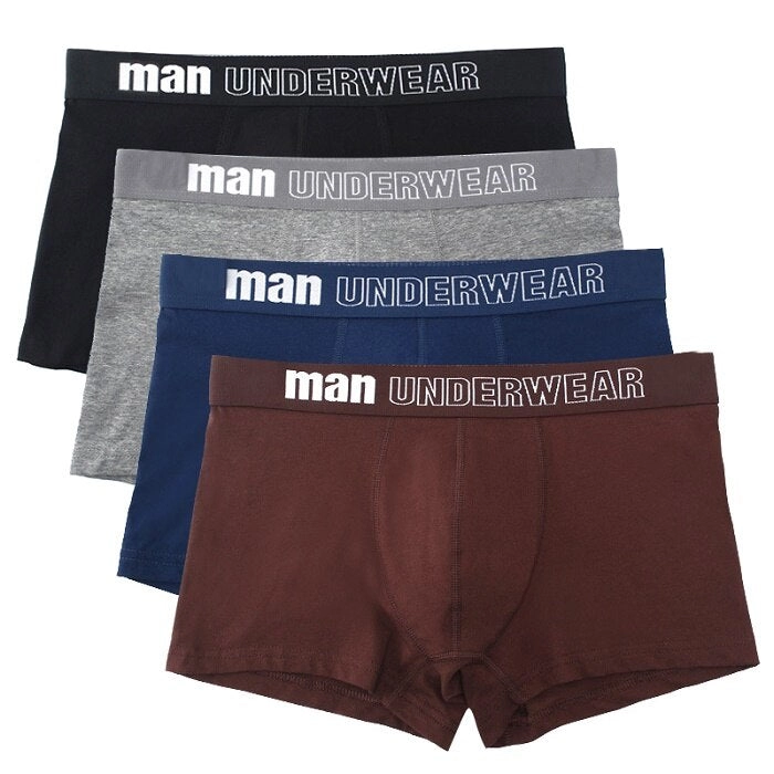West Louis™ Men Cotton Soft Boxers Underwear 4Pcs