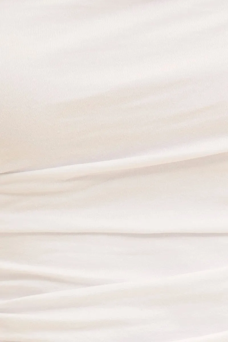 White Essential Ruched Crop Bandeau