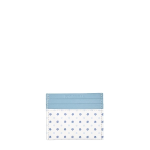 WHITE LEATHER AND SILK CREDIT CARD HOLDER