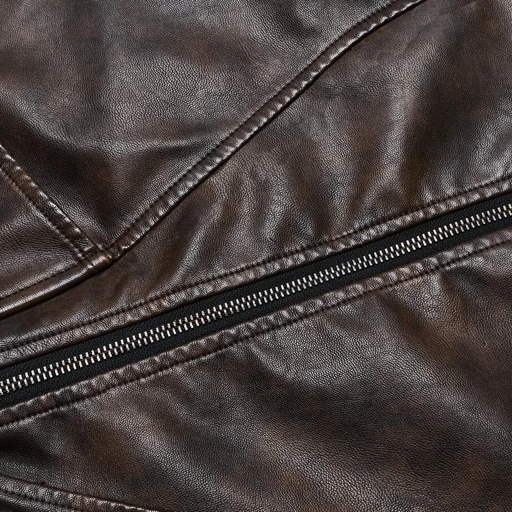 Women's Punk Buckle Faux Leather A-line Short Skirt Coffee
