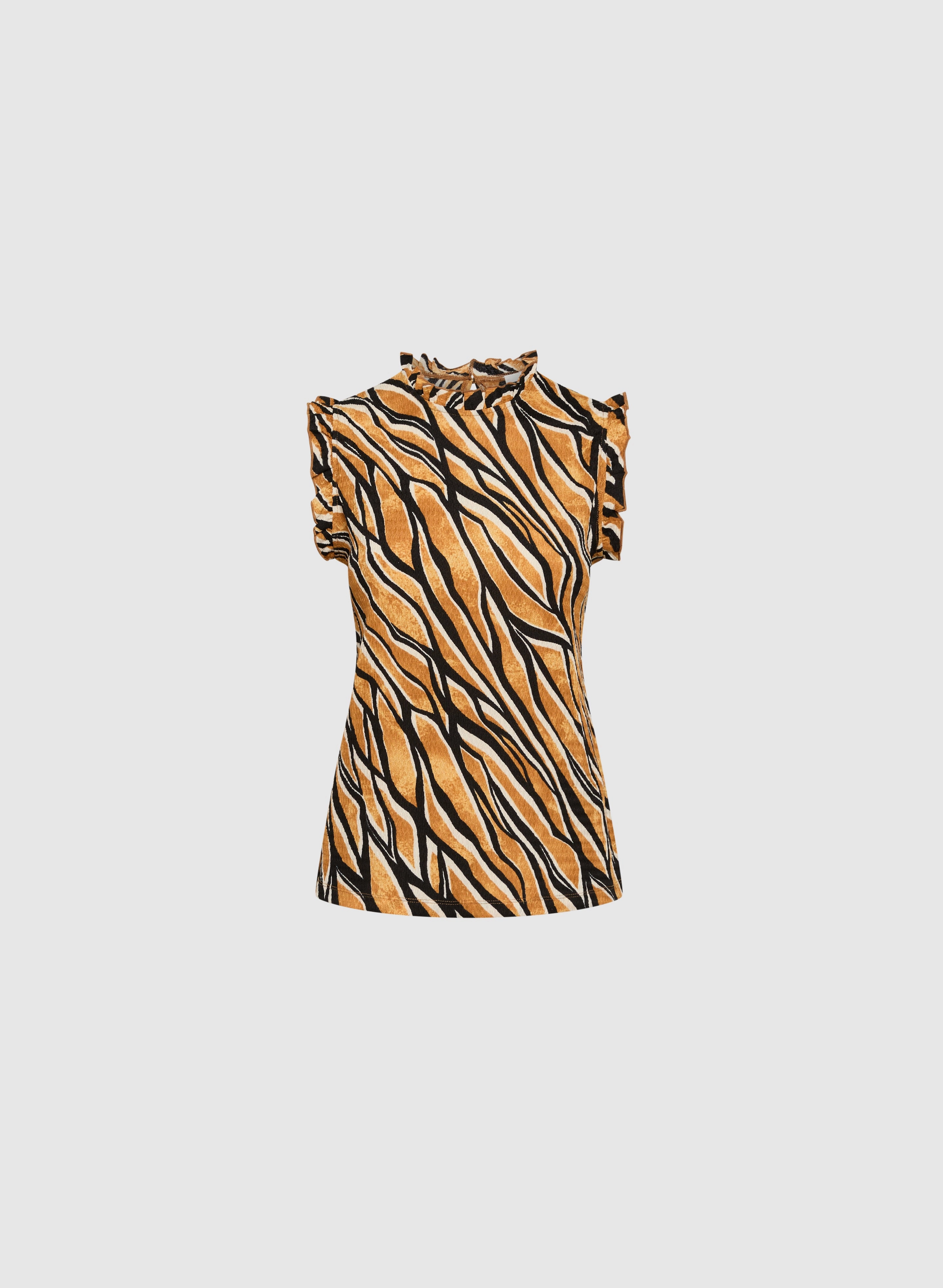 Zebra Print Mock Neck Top